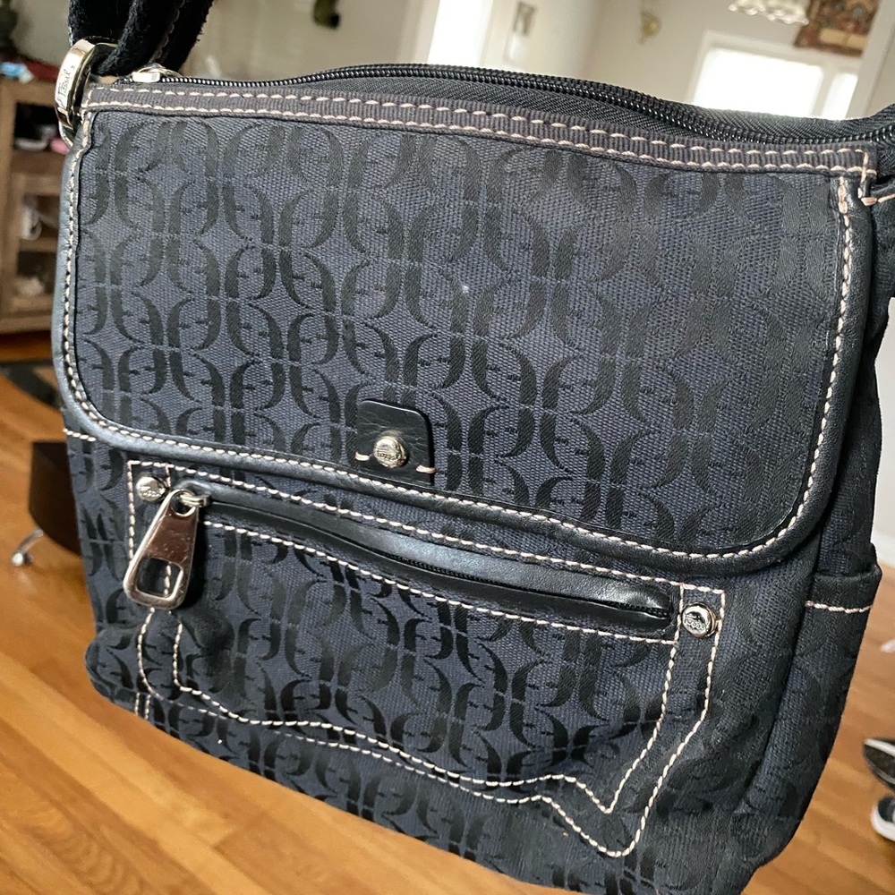 Fossil Black Crossbody Bag with Silver Accents - Picture 2 of 7